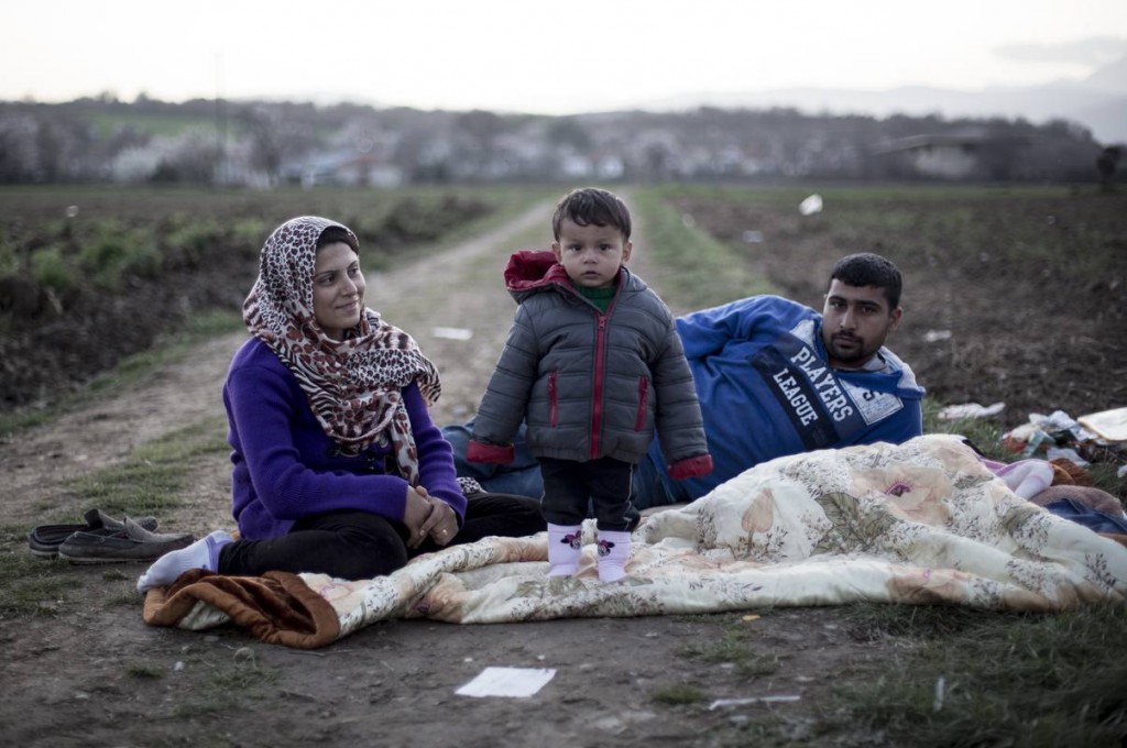 Idomeni (Grecia), 1 de marzo de 2016. Campamento improvisado en los alrededores de la estacion de tren de Idomeni en la frontera con Macedonia. Foto: IGNACIO GIL.